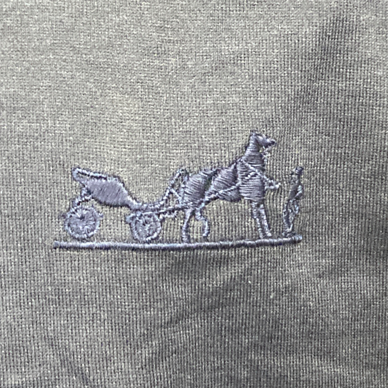 Hermes men's navy cotton t-shirt with logo embroidery