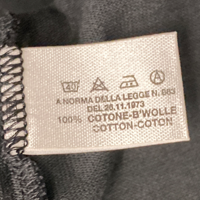 Hermes men's black cotton t-shirt with logo embroidery