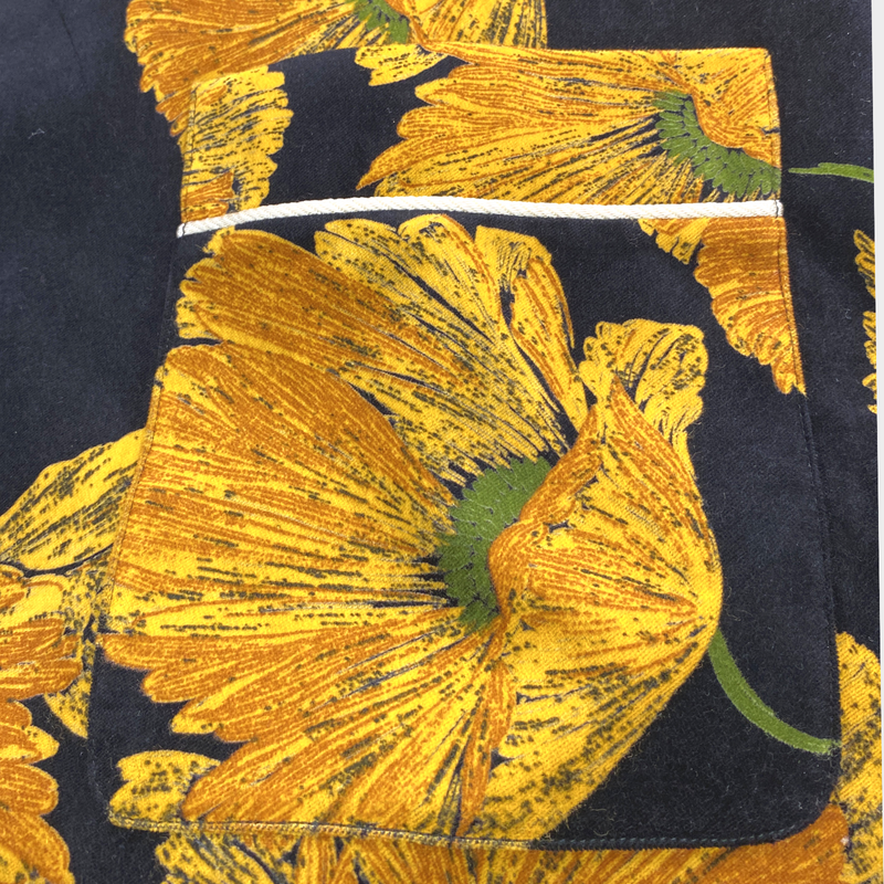 Gucci women's yellow and black floral velvet suit set with embroidery