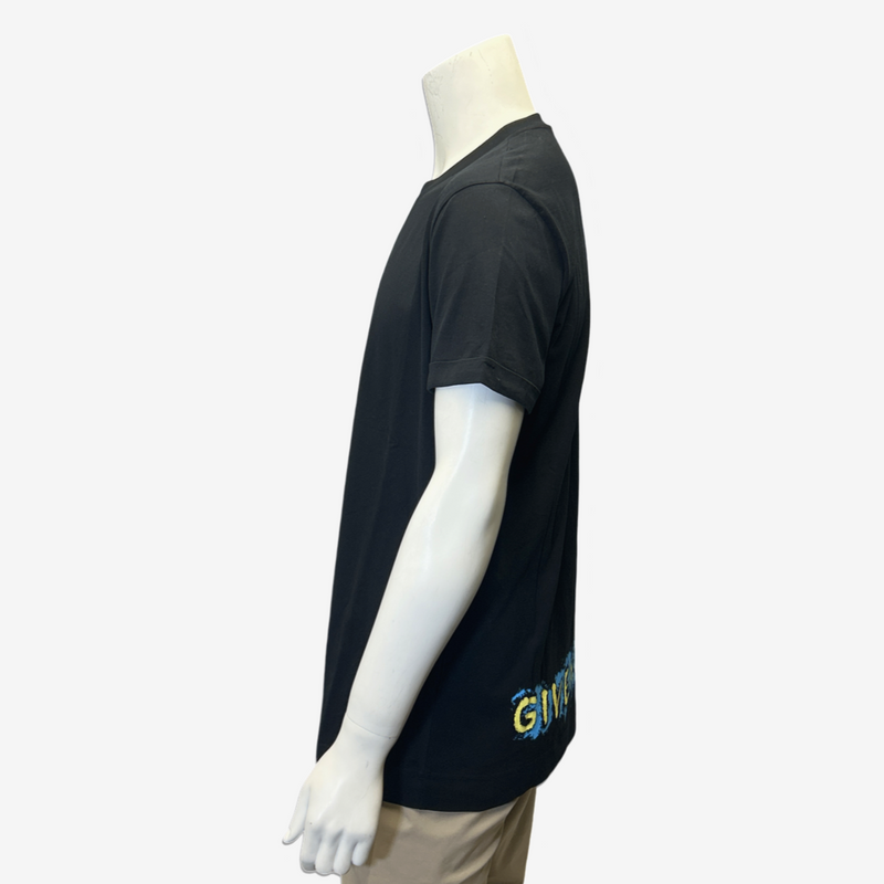 Givenchy men's black cotton graphic Earth t-shirt