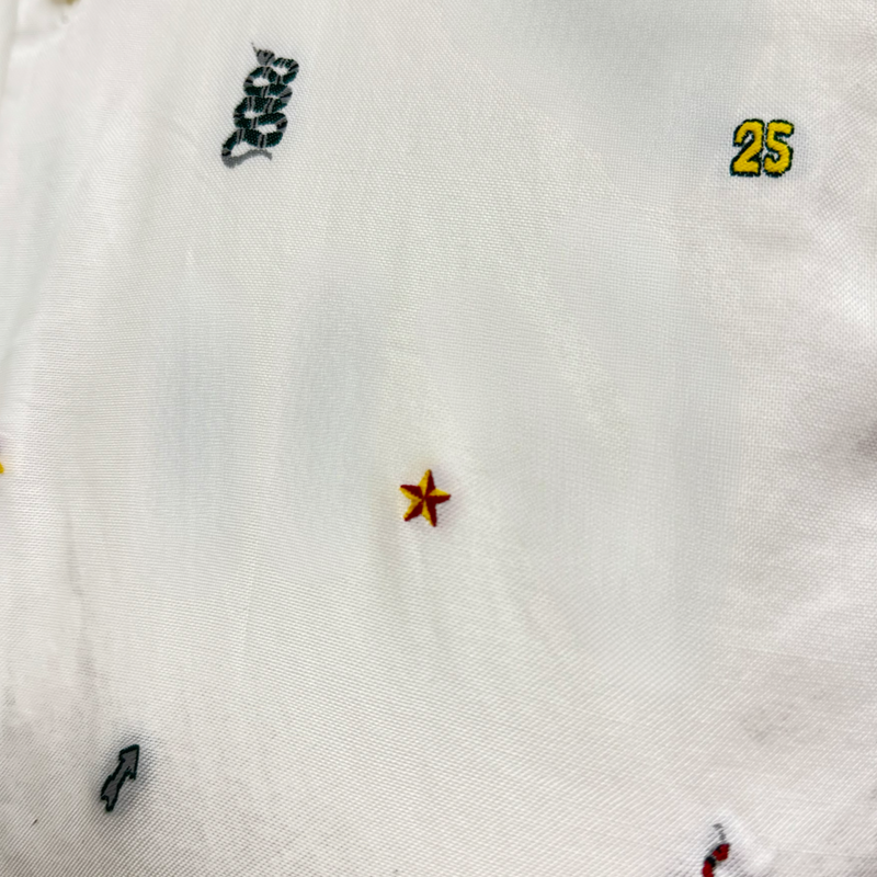 Gucci Men's White Cotton Shirt With Dainty Embroidery