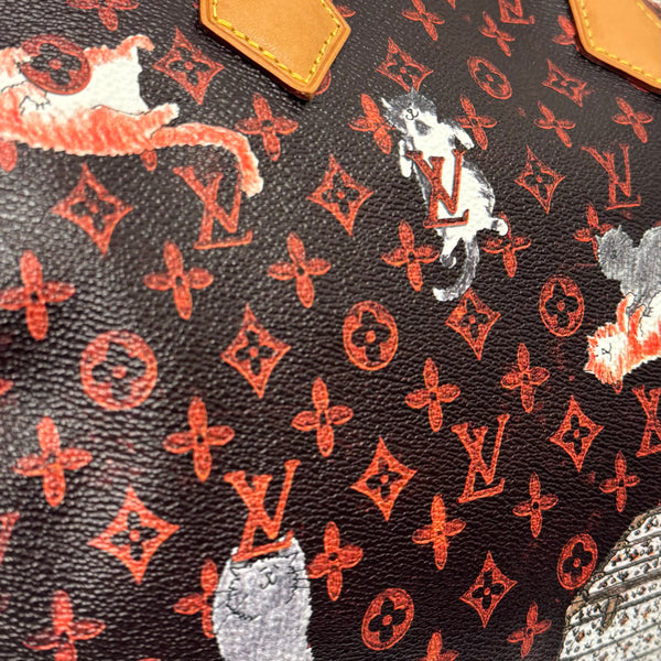 Louis Vuitton x Grace Coddington Limited Edition Women's Multicolored Catogram Canvas Speedy Bandouliere Handbag