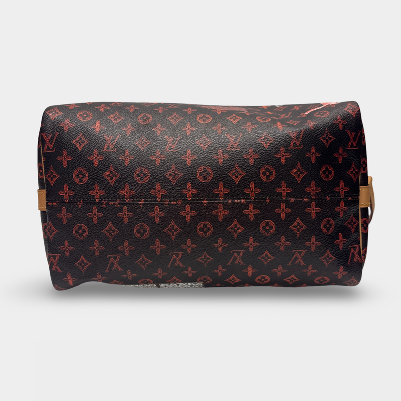 Louis Vuitton x Grace Coddington Limited Edition Women's Multicolored Catogram Canvas Speedy Bandouliere Handbag