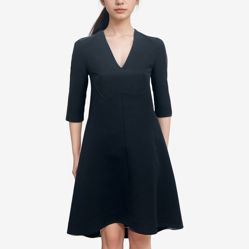 Marni Navy Cotton Structured Dress