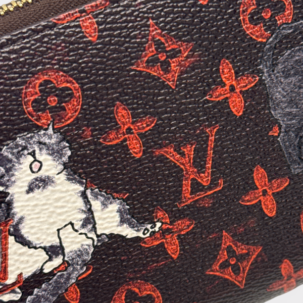 Louis Vuitton x Grace Coddington Limited Edition Women' Brown and Red Catogram Canvas Wallet
