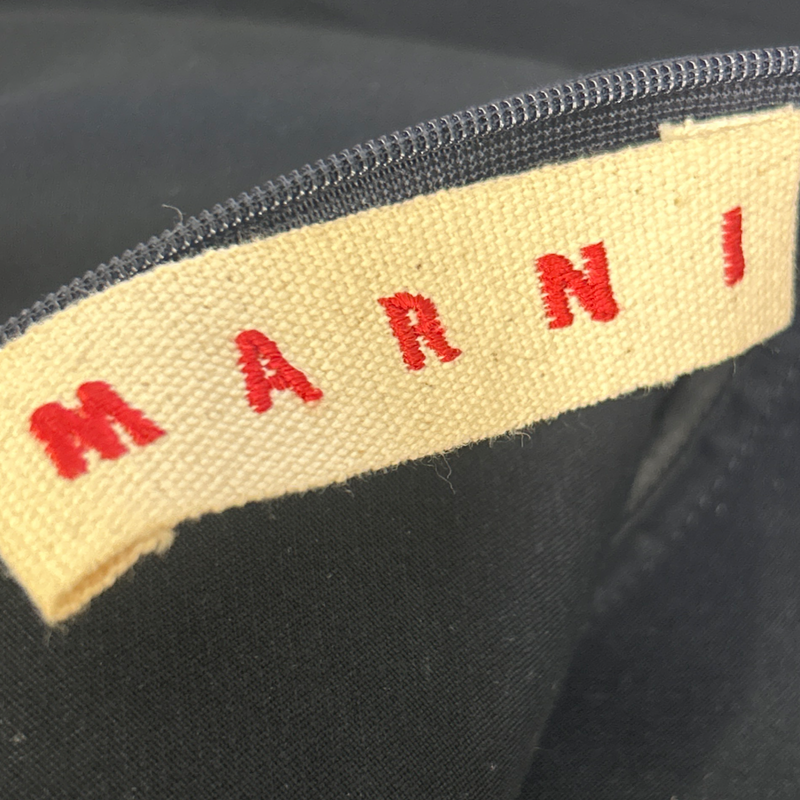 Marni Navy Cotton Structured Dress