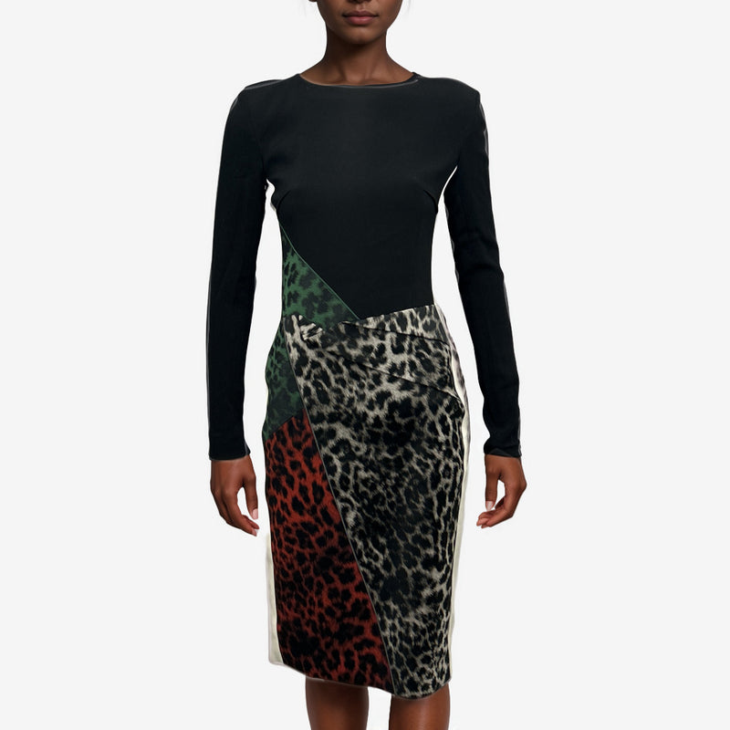 Roland Mouret Multicoloured Animal Print Abstract Dress