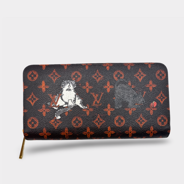 Louis Vuitton x Grace Coddington Limited Edition Women' Brown and Red Catogram Canvas Wallet