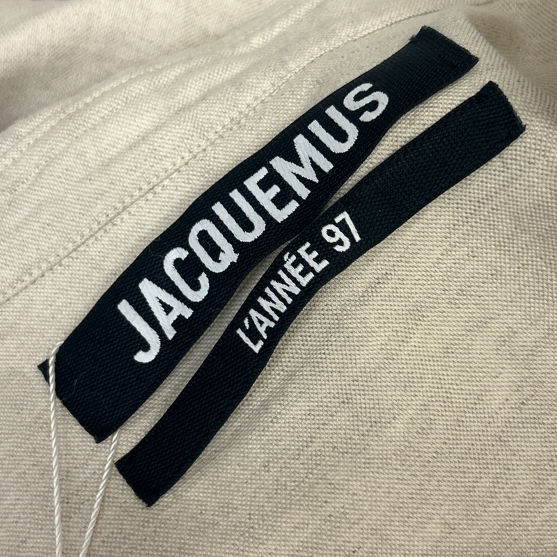 Jacquemus Beige Linen Cut-Out Detail Shirt Dress