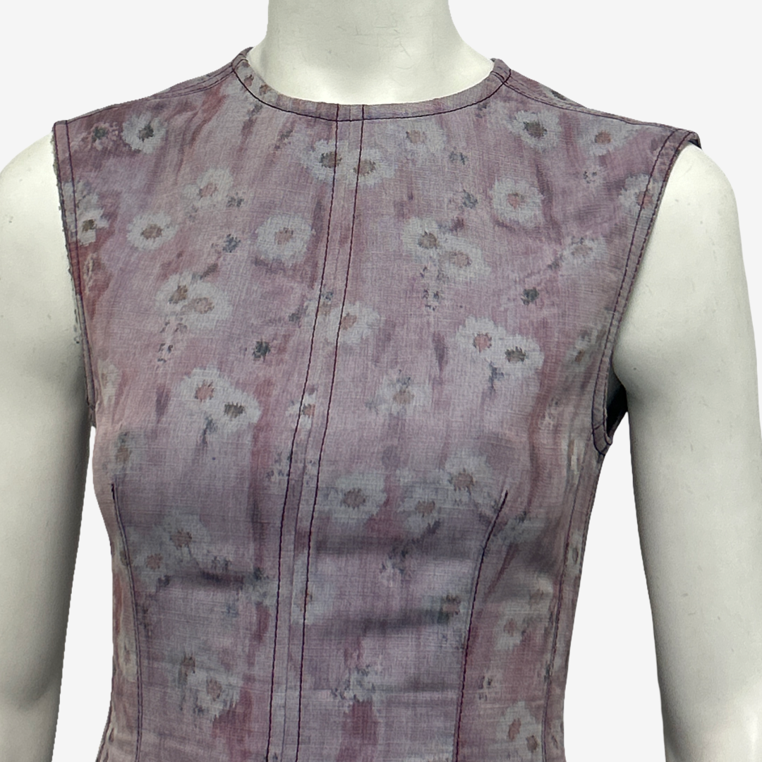 Acne Studio Lilac Watercolour Linen Sleeveless Dress Loop Generation Acne Studio Lilac Watercolour Linen Sleeveless Dress Loop Generation