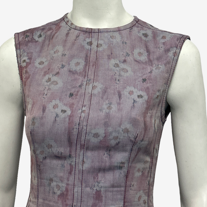 Acne Studio Lilac Watercolour Linen Sleeveless Dress