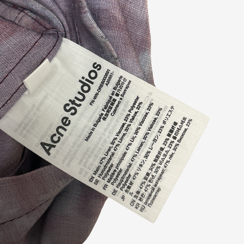 Acne Studio Lilac Watercolour Linen Sleeveless Dress