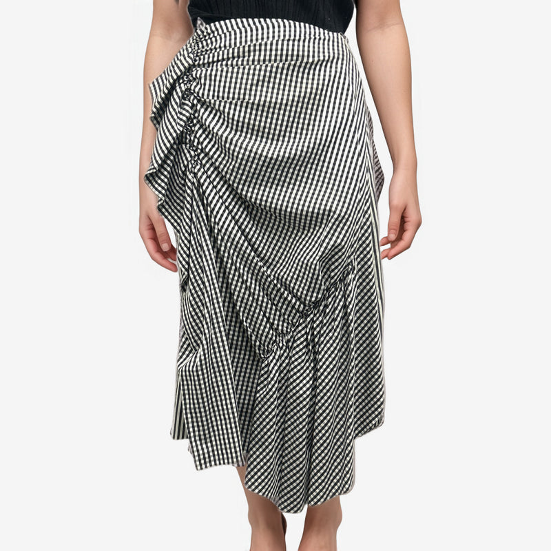 JW Anderson Black And White Asymmetrical Striped Skirt