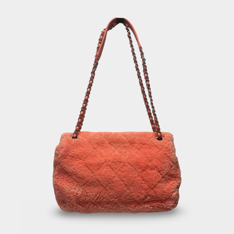 Chanel Women's 2019 Pink Quilted Terry Cloth Coco Beach Flap Shoulder Bag