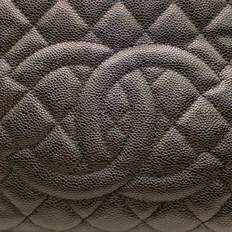 Chanel black grained quilted leather grand shopping tote
