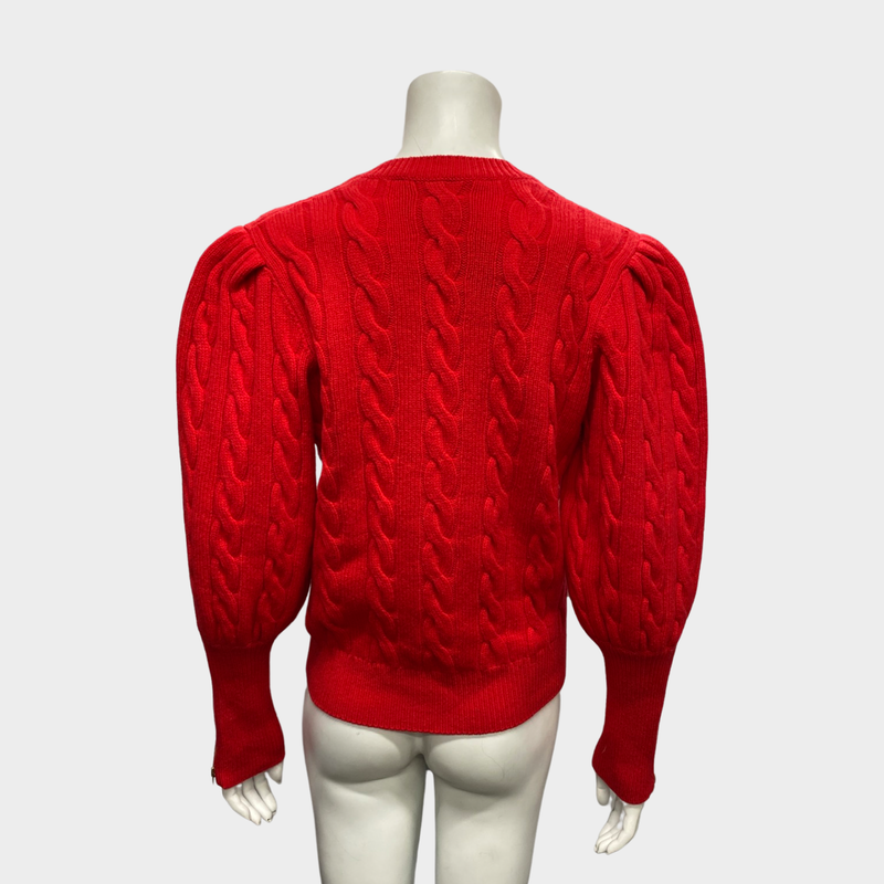 Gucci North Face red wool jumper with zip detailing on sleeves