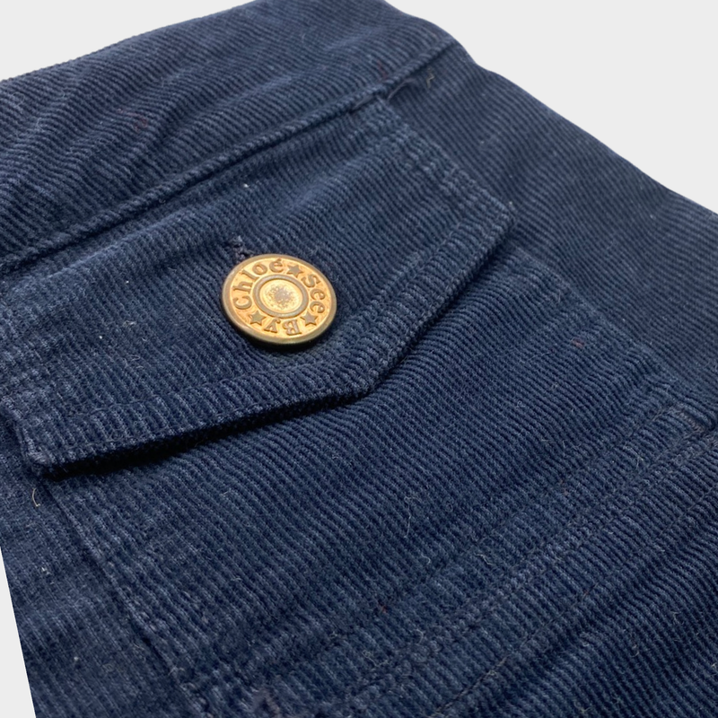 See By Chloé women's navy corduroy trousers