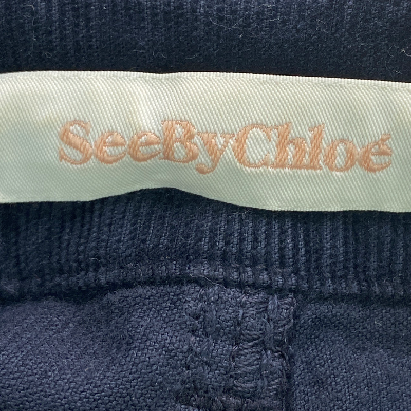 See By Chloé women's navy corduroy trousers