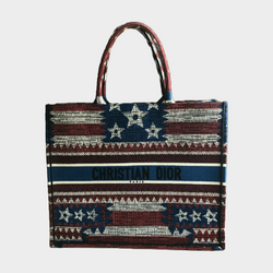 Dior women's American flag motif tote bag