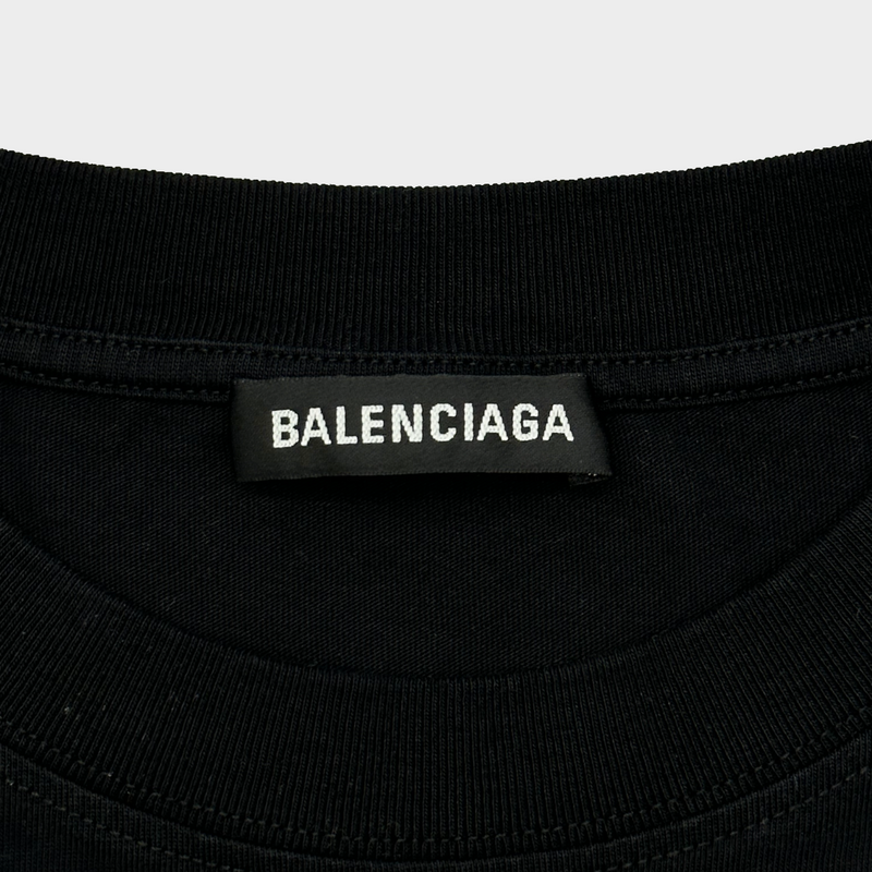 Balenciaga women's black cotton logo t-shirt