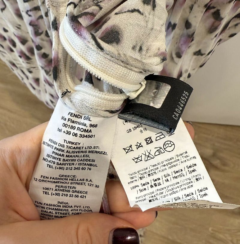 Fendi women's purple Pleated Silk-Chiffon Maxi Dress