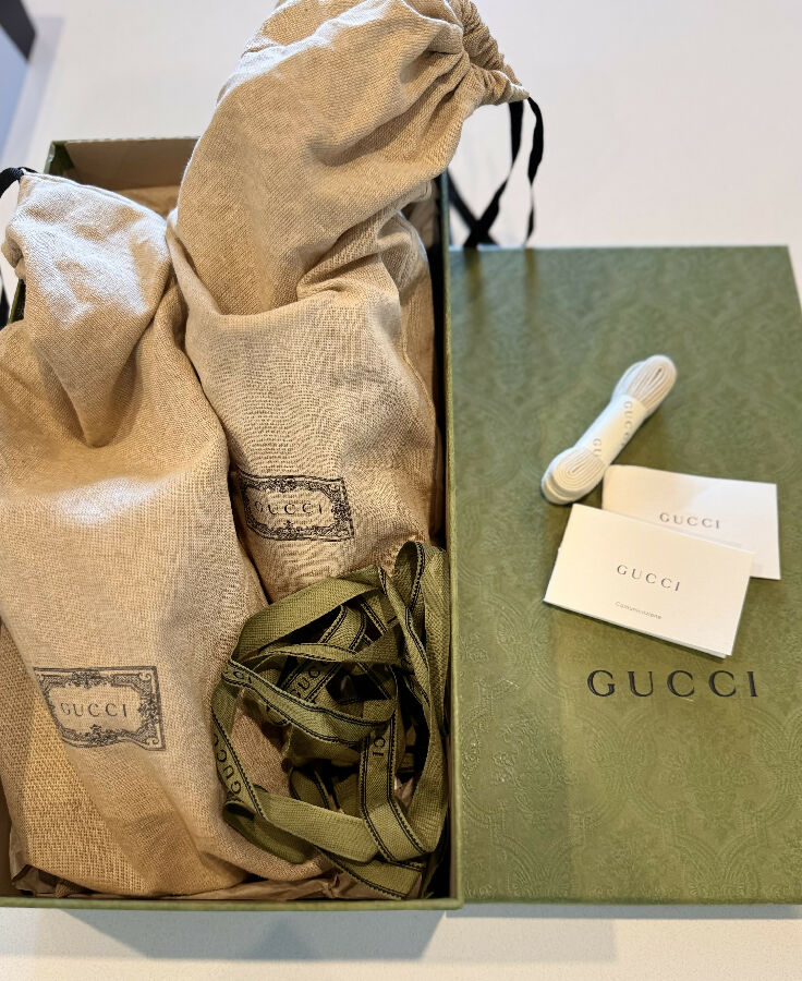 Gucci women's ecru sneakers with multicolour monogram embroidery