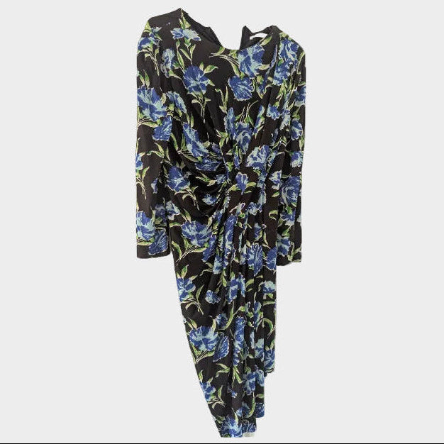 Jason Wu Black and Blue Floral Print Viscose Dress – Loop Generation