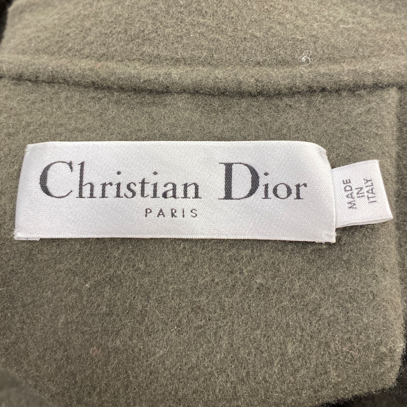 Christian Dior women's khaki cashmere cape coat