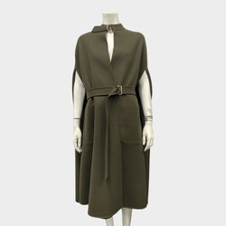 Christian Dior women's khaki cashmere cape coat