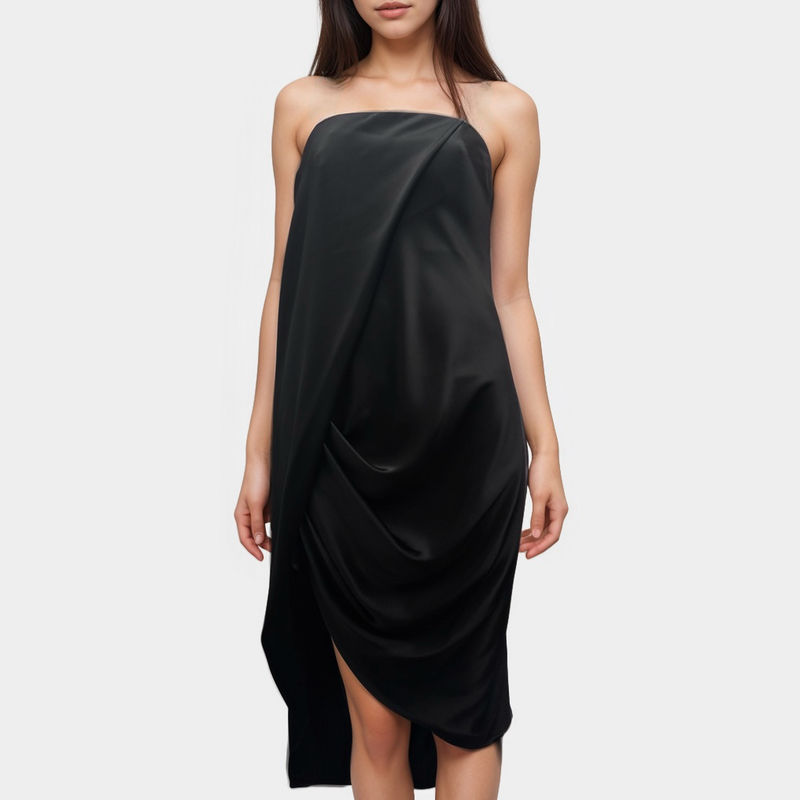 Loewe Black Strapless Bustier Dress