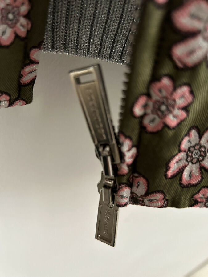 Dsquared2 men's pink and green cherry blossom bomber jacket