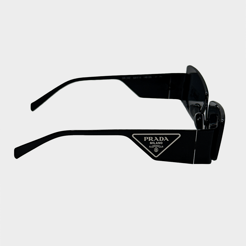 Prada black cutout sunglasses with side logo detail