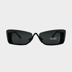 Prada black cutout sunglasses with side logo detail