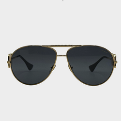 VERSACE gold aviator sunglasses with logo details on side