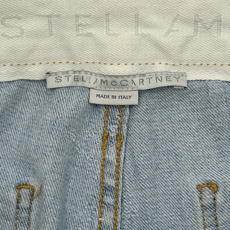 Stella McCartney women's light blue cotton star ripped distressed jeans