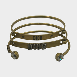 CHRISTIAN DIOR gold matt metal bracelets