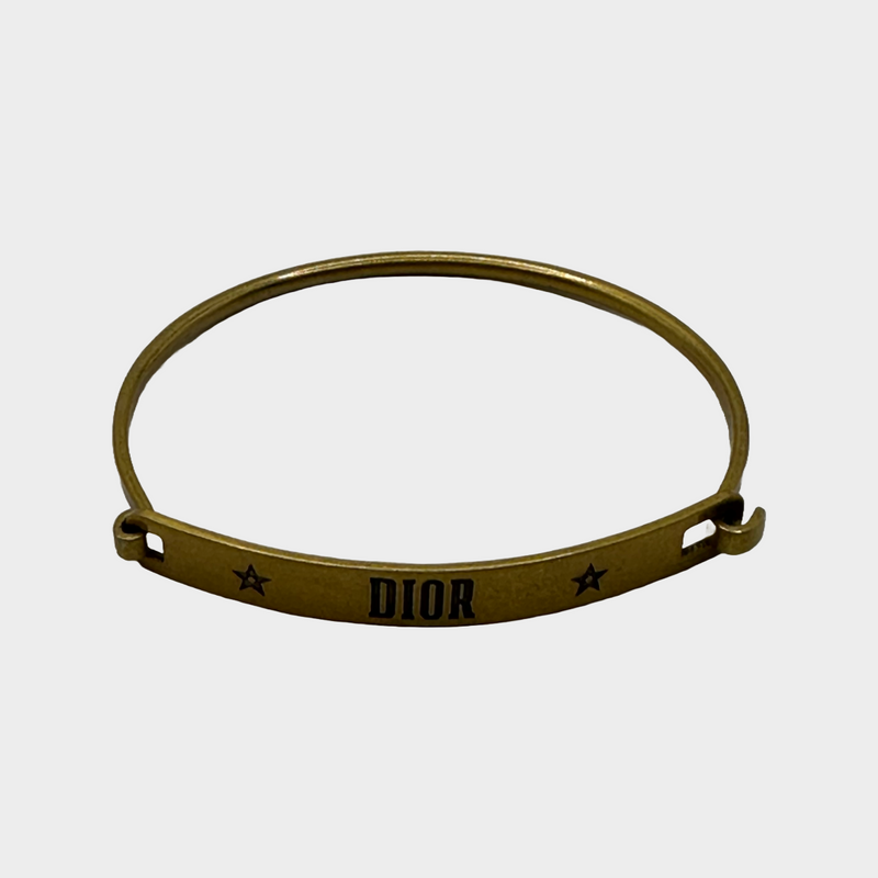 CHRISTIAN DIOR gold matt metal bracelets