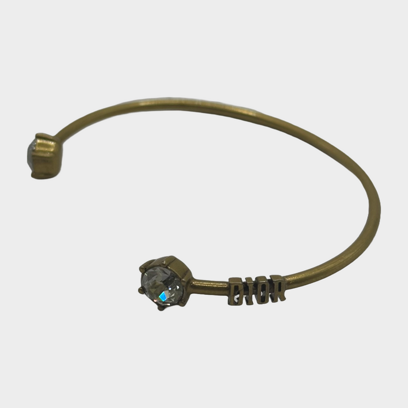 CHRISTIAN DIOR gold matt metal bracelets