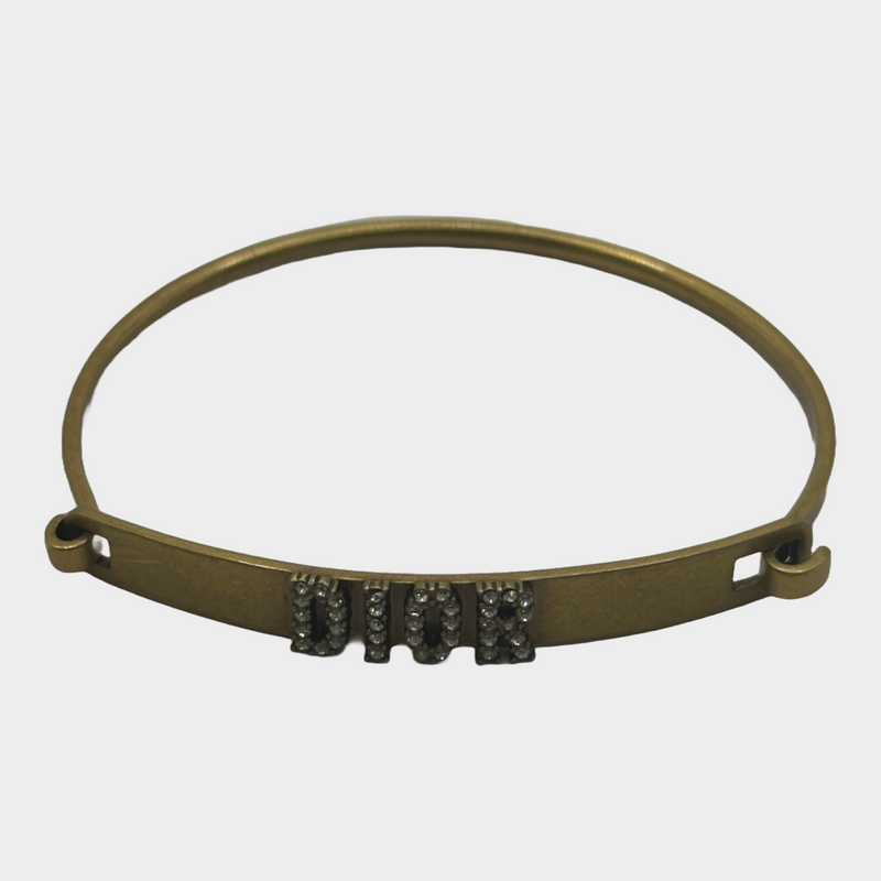 CHRISTIAN DIOR gold matt metal bracelets