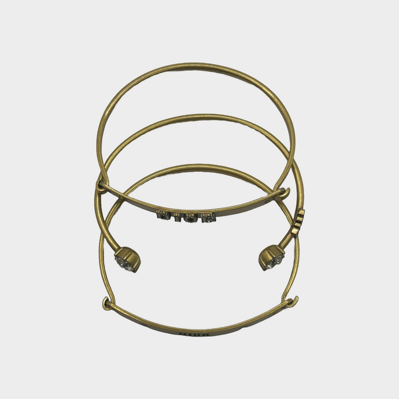 CHRISTIAN DIOR gold matt metal bracelets