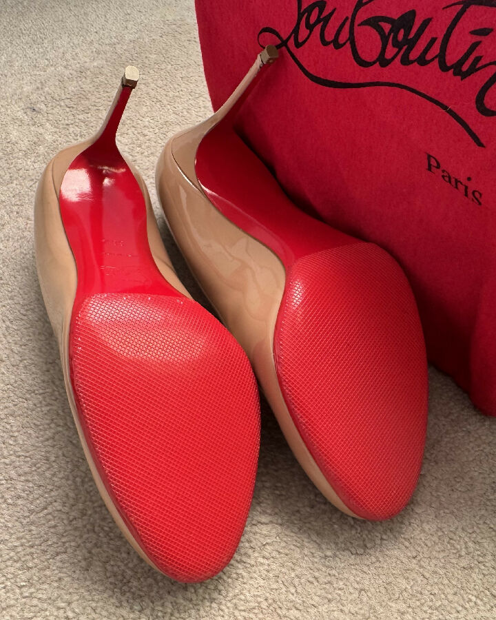 Christian Louboutin women's NudeFifi 85 Patent leather heels