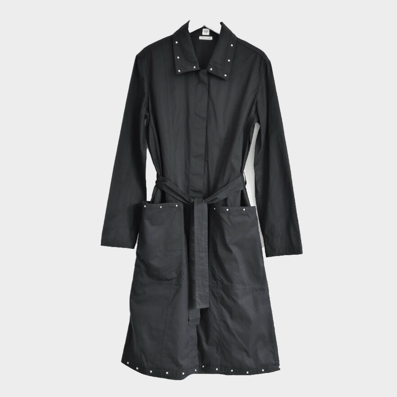 Hermes women's black Studded Shirt Dress
