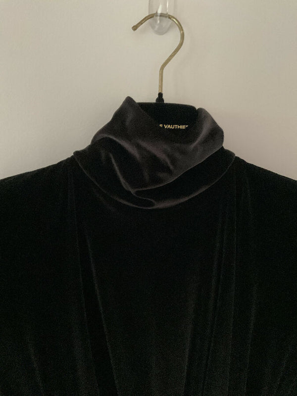 Alexandre Vauthier women's black velvet occasion dress