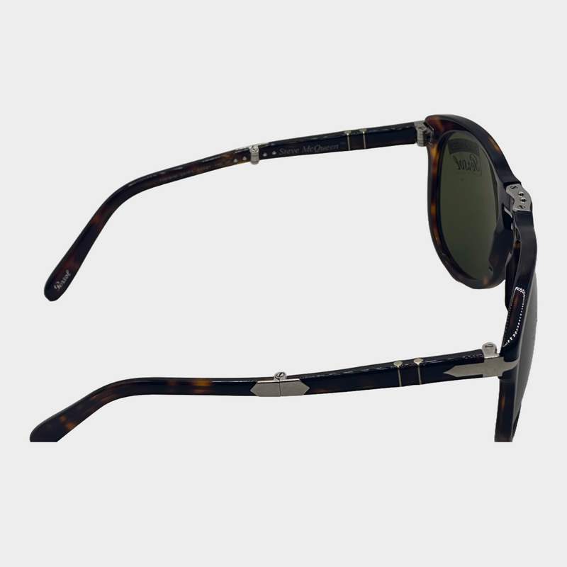 Persol x Steve McQueen men's dark brown tortoiseshell foldable limited edition sunglasses