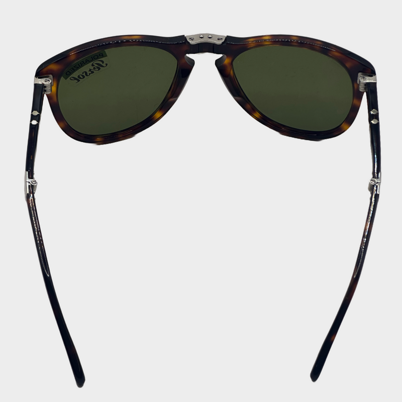 Persol x Steve McQueen men's dark brown tortoiseshell foldable limited edition sunglasses
