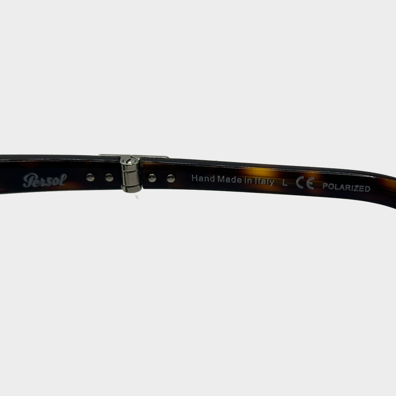 Persol x Steve McQueen men's dark brown tortoiseshell foldable limited edition sunglasses