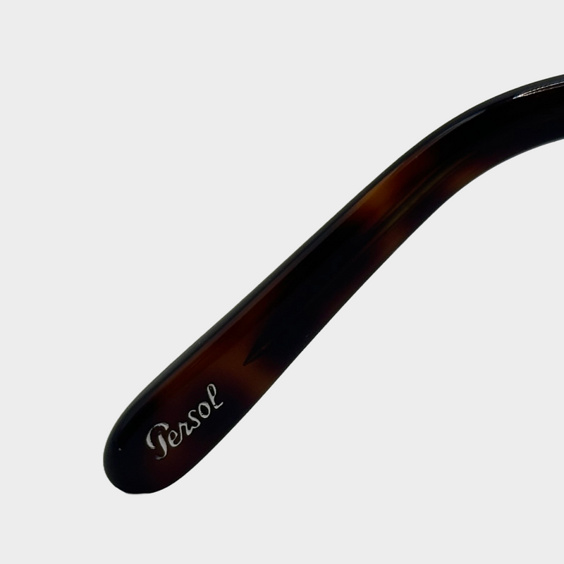 Persol x Steve McQueen men's dark brown tortoiseshell foldable limited edition sunglasses