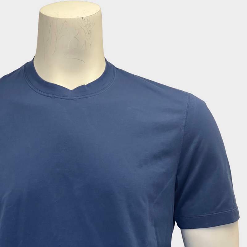 Brunello Cucinelli men's navy cotton regular fit t-shirt