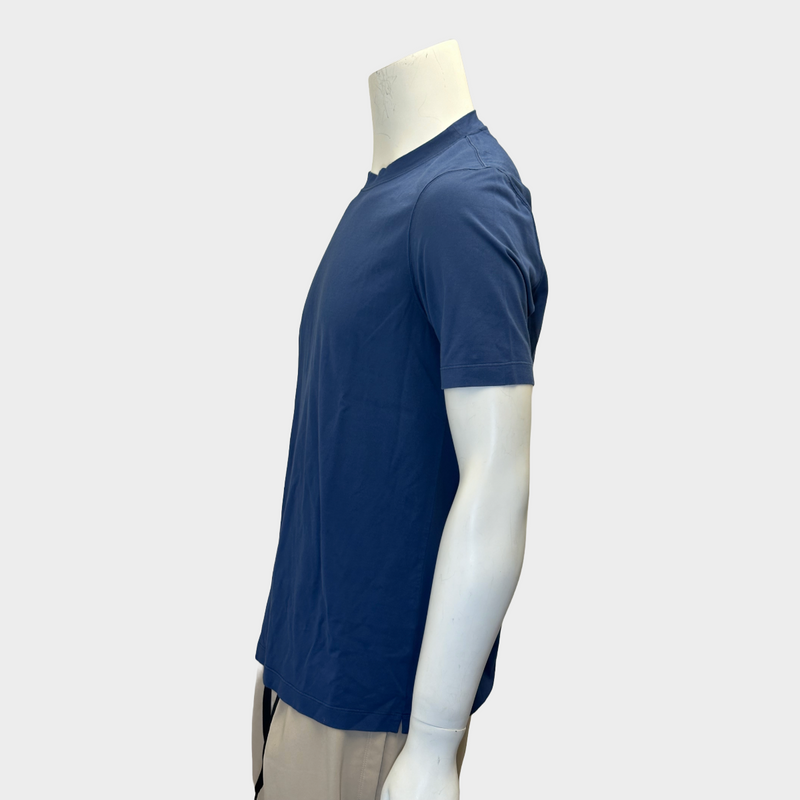 Brunello Cucinelli men's navy cotton regular fit t-shirt