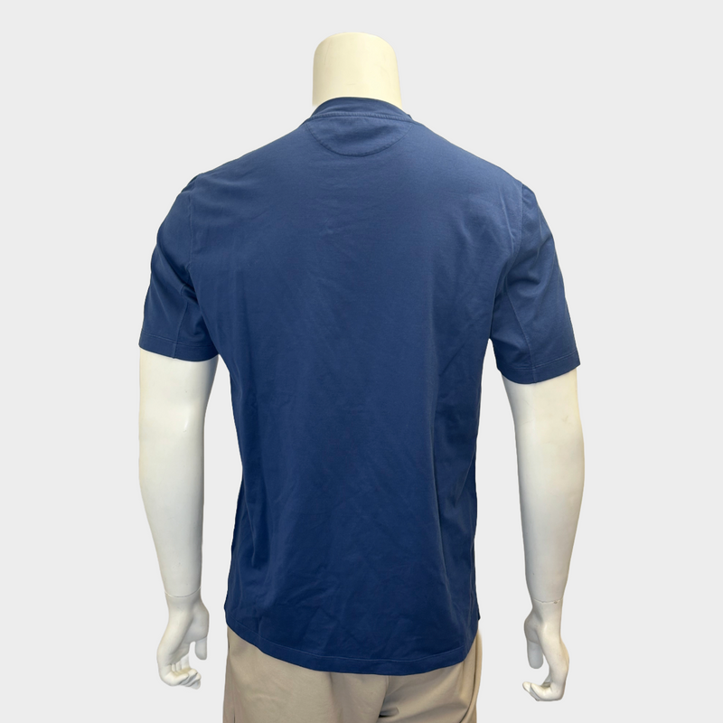 Brunello Cucinelli men's navy cotton regular fit t-shirt